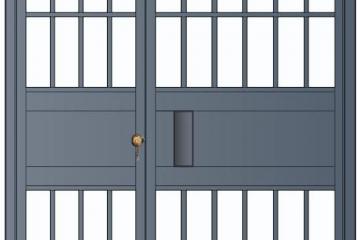 （雙扇電控平開門、柵欄門）
